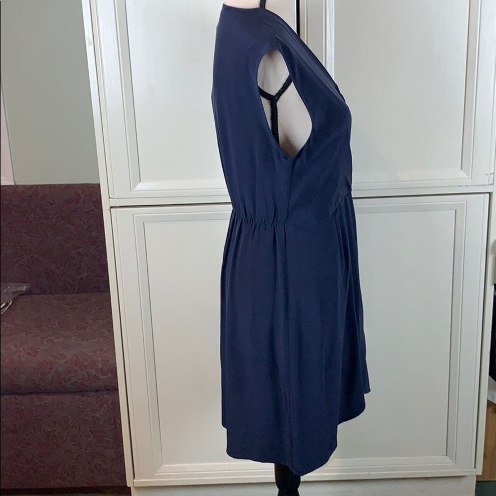 NWT Barneys New York CO-OP label Navy Silk Dress - Picture 6 of 7